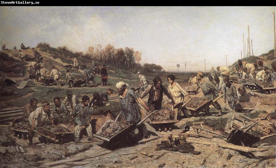 Konstantin Savitsky Repairing the railway